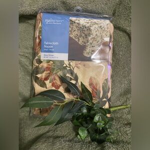 NOS RARE Vintage Discontinued Mainstays Botanical Leaf Vinyl Tablecloth 60"x84"